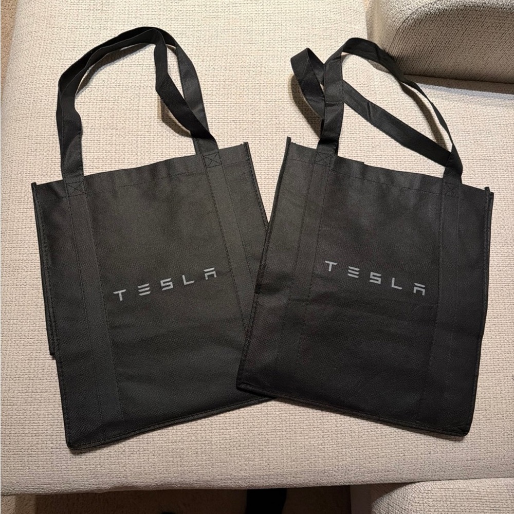 Tesla Black Messenger Tote Bag with Logo Set of 2
